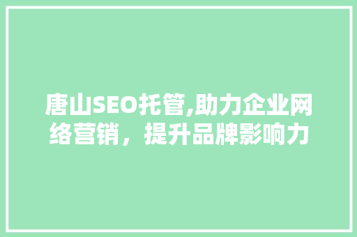 唐山SEO托管,助力企业网络营销，提升品牌影响力