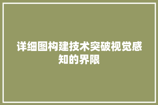 详细图构建技术突破视觉感知的界限