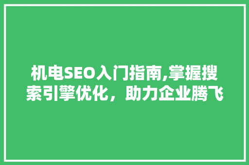 机电SEO入门指南,掌握搜索引擎优化，助力企业腾飞