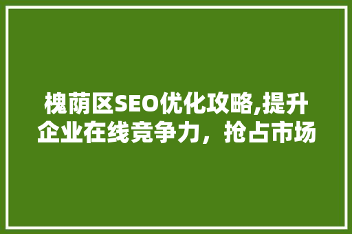 槐荫区SEO优化攻略,提升企业在线竞争力，抢占市场先机