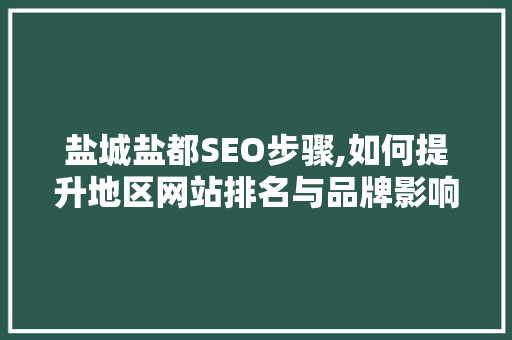 盐城盐都SEO步骤,如何提升地区网站排名与品牌影响力