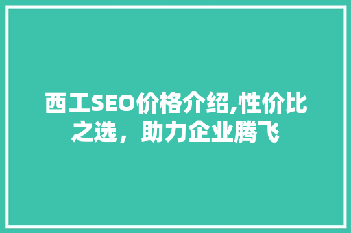 西工SEO价格介绍,性价比之选，助力企业腾飞