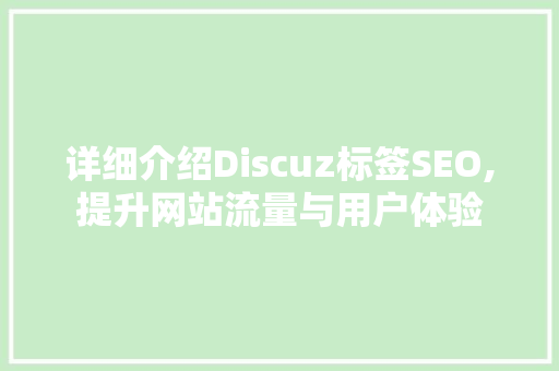 详细介绍Discuz标签SEO,提升网站流量与用户体验