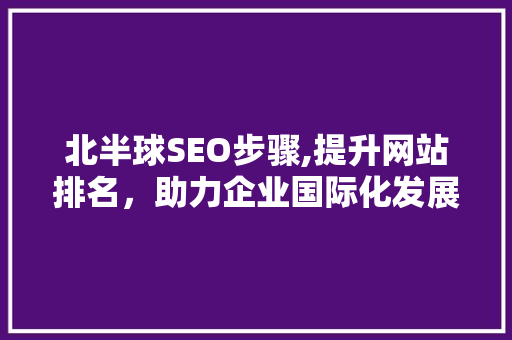 北半球SEO步骤,提升网站排名，助力企业国际化发展
