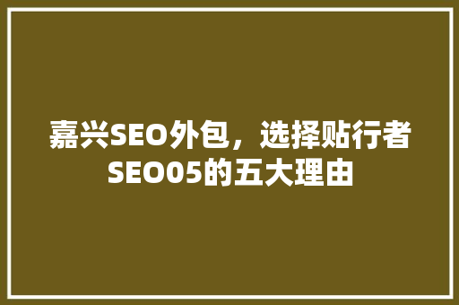 嘉兴SEO外包，选择贴行者SEO05的五大理由