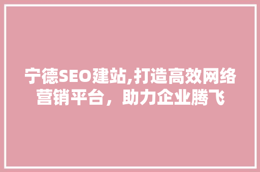 宁德SEO建站,打造高效网络营销平台，助力企业腾飞