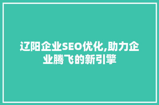 辽阳企业SEO优化,助力企业腾飞的新引擎