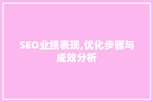 SEO业绩表现,优化步骤与成效分析