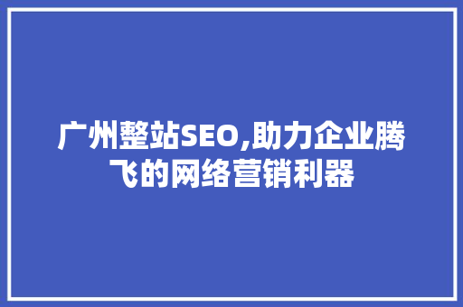 广州整站SEO,助力企业腾飞的网络营销利器