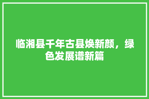 临湘县千年古县焕新颜，绿色发展谱新篇