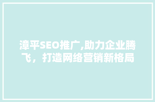 漳平SEO推广,助力企业腾飞，打造网络营销新格局