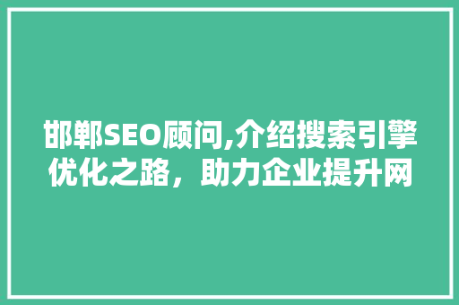 邯郸SEO顾问,介绍搜索引擎优化之路，助力企业提升网络竞争力