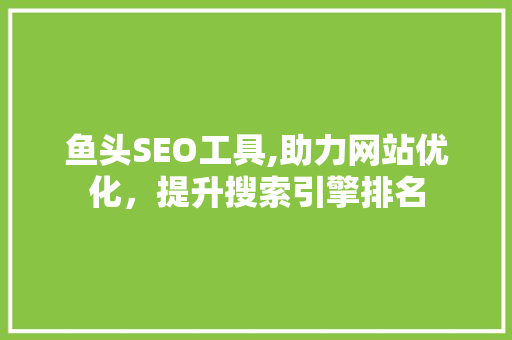 鱼头SEO工具,助力网站优化，提升搜索引擎排名