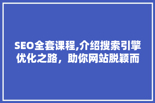 SEO全套课程,介绍搜索引擎优化之路，助你网站脱颖而出