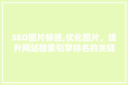 SEO图片标签,优化图片，提升网站搜索引擎排名的关键步骤