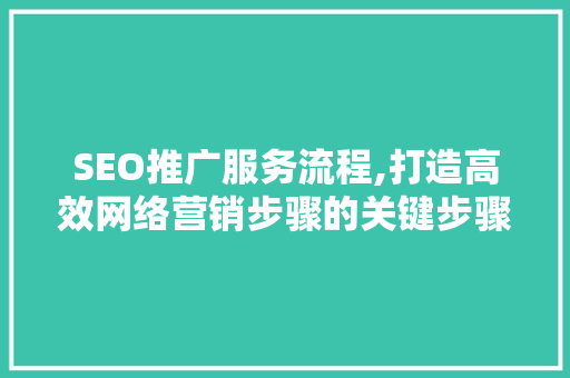 SEO推广服务流程,打造高效网络营销步骤的关键步骤