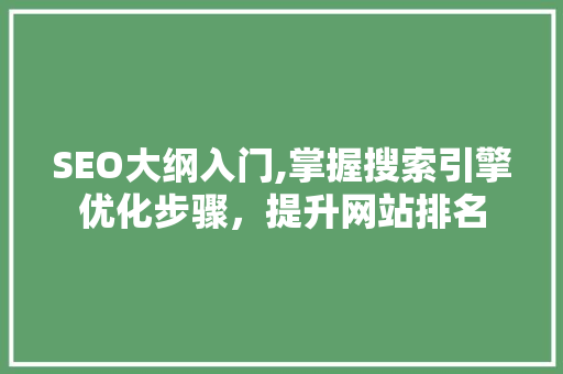 SEO大纲入门,掌握搜索引擎优化步骤，提升网站排名