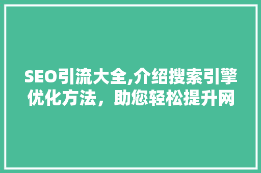 SEO引流大全,介绍搜索引擎优化方法，助您轻松提升网站流量