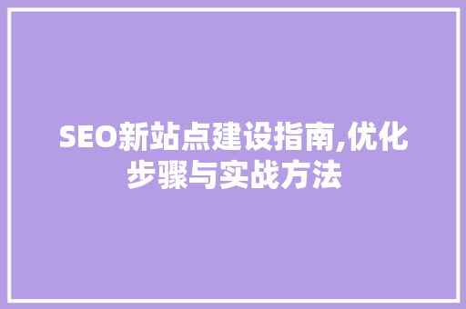 SEO新站点建设指南,优化步骤与实战方法