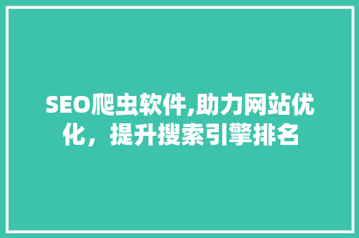 SEO爬虫软件,助力网站优化，提升搜索引擎排名