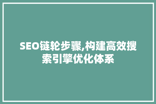 SEO链轮步骤,构建高效搜索引擎优化体系