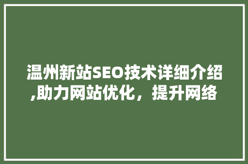 温州新站SEO技术详细介绍,助力网站优化，提升网络竞争力