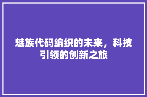 魅族代码编织的未来，科技引领的创新之旅