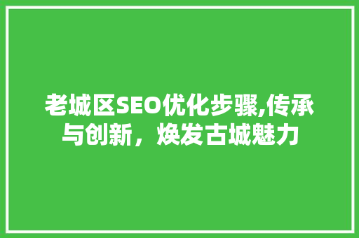 老城区SEO优化步骤,传承与创新，焕发古城魅力