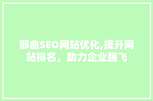 那曲SEO网站优化,提升网站排名，助力企业腾飞