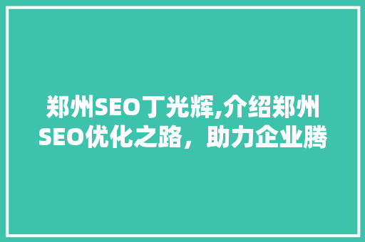 郑州SEO丁光辉,介绍郑州SEO优化之路，助力企业腾飞