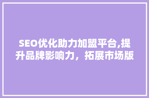 SEO优化助力加盟平台,提升品牌影响力，拓展市场版图