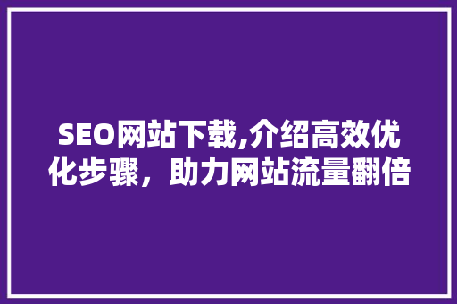 SEO网站下载,介绍高效优化步骤，助力网站流量翻倍