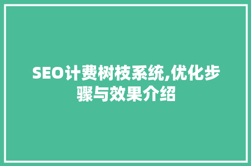 SEO计费树枝系统,优化步骤与效果介绍