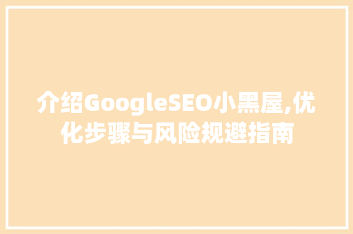 介绍GoogleSEO小黑屋,优化步骤与风险规避指南