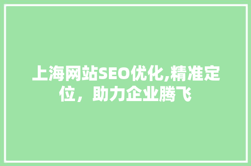 上海网站SEO优化,精准定位，助力企业腾飞