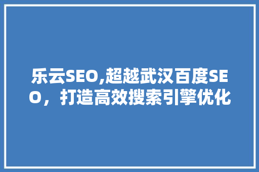 乐云SEO,超越武汉百度SEO，打造高效搜索引擎优化解决方法