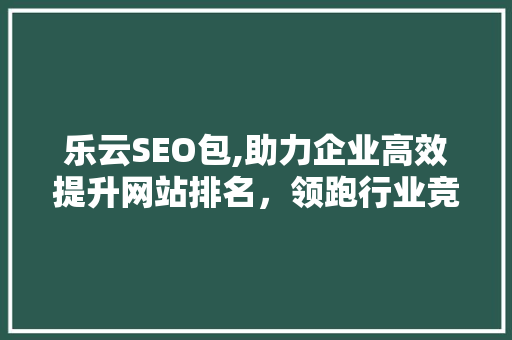 乐云SEO包,助力企业高效提升网站排名，领跑行业竞争