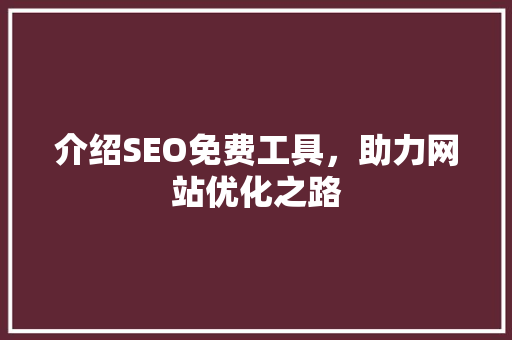 介绍SEO免费工具，助力网站优化之路