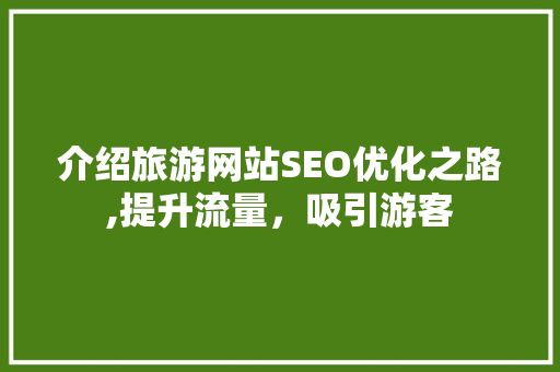 介绍旅游网站SEO优化之路,提升流量，吸引游客