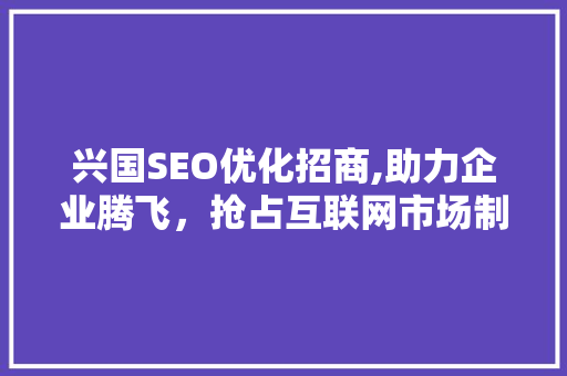 兴国SEO优化招商,助力企业腾飞，抢占互联网市场制高点
