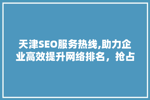天津SEO服务热线,助力企业高效提升网络排名，抢占市场先机