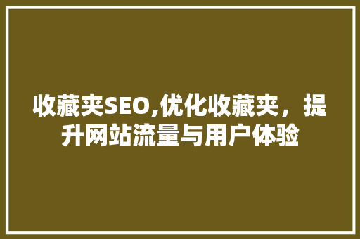 收藏夹SEO,优化收藏夹，提升网站流量与用户体验