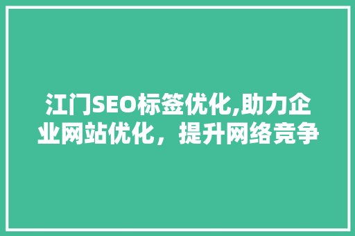 江门SEO标签优化,助力企业网站优化，提升网络竞争力