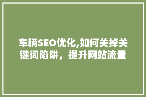 车辆SEO优化,如何关掉关键词陷阱，提升网站流量