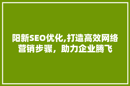 阳新SEO优化,打造高效网络营销步骤，助力企业腾飞