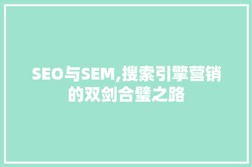 SEO与SEM,搜索引擎营销的双剑合璧之路