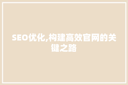 SEO优化,构建高效官网的关键之路  第1张