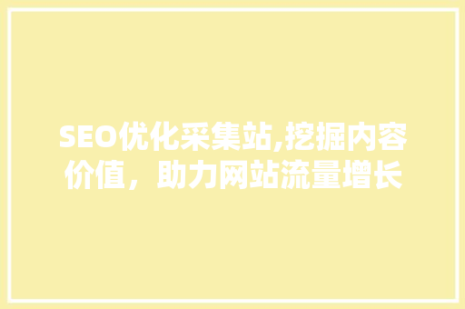 SEO优化采集站,挖掘内容价值，助力网站流量增长