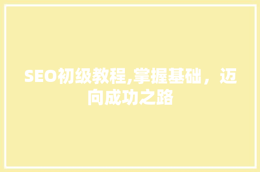 SEO初级教程,掌握基础，迈向成功之路