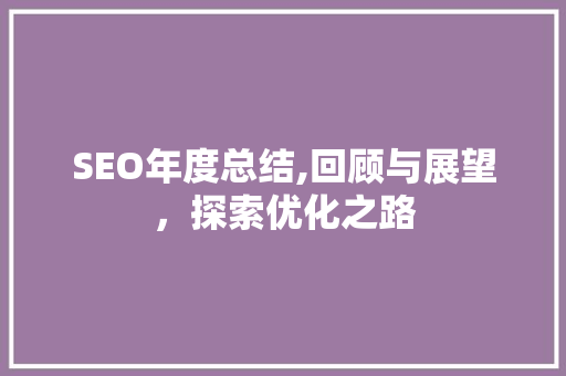 SEO年度总结,回顾与展望，探索优化之路